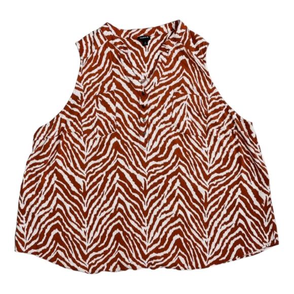 Torrid Zebra Print Harper Rayon Slub Pullover Sleeveless‎ Top Size 00 Medium - Picture 7 of 13